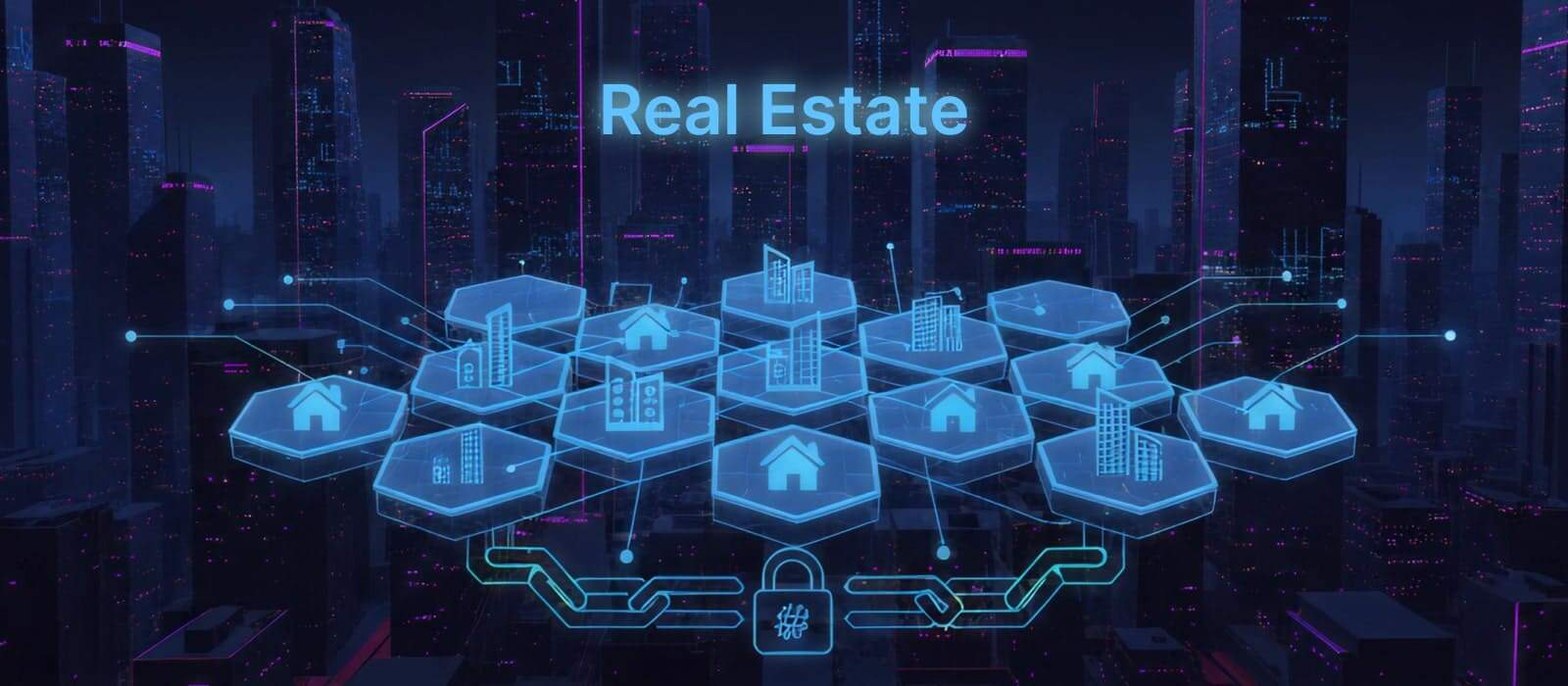 A real estate site nestled within a striking futuristic cityscape, showcasing advanced urban design and technology.