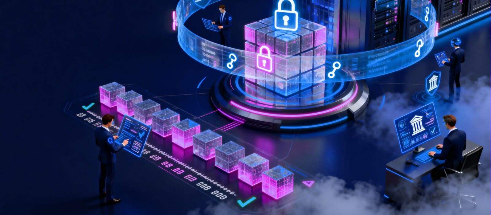 A visual representation of the cloud as a network of interconnected servers and data storage systems.