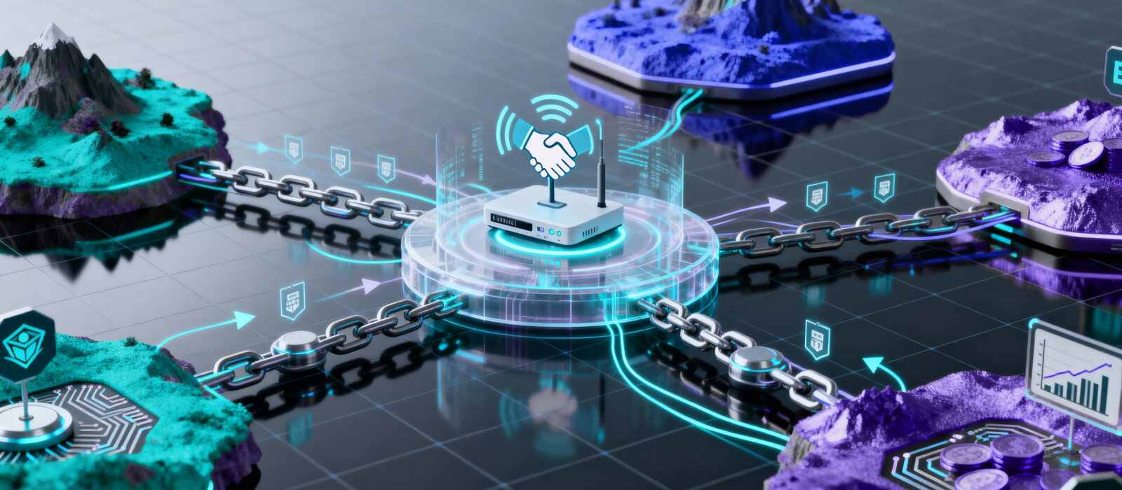 A visual representation of a computer linked to various connected devices, showcasing a networked technology environment.
