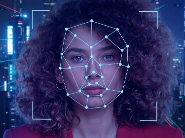 A woman with a face mask poses against a city skyline, symbolizing resilience in urban environments during a pandemic.