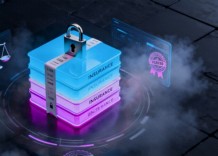 A computer with a padlock symbolizing security, accompanied by a cloud representing cloud storage or services.