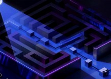 A maze game under a focused light, showcasing its complex layout and structure.