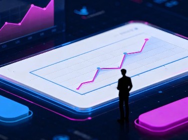 A group of business people reviewing a graph on a tablet, engaged in discussion.