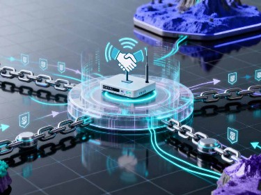 A visual representation of a computer linked to various connected devices, showcasing a networked technology environment.