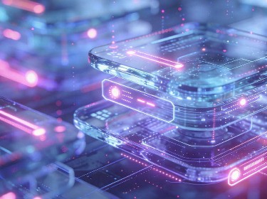 3D rendering of a sleek, futuristic technology design featuring glowing elements and advanced shapes.
